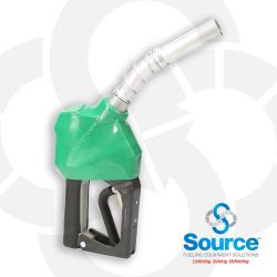 11B Series Green B5 Diesel Pressure-Sensing Automatic Prepay Nozzle With 3/4 Inch NPT Inlet, 2-Piece Hand Insulator, Aluminum Spout, And 2-Position Hold-Open Rack. UL 2586 Listed. 11B Series Green B5 Diesel Pressure-Sensing Automatic Prepay Nozzle With 3/4 Inch NPT Inlet, 2-Piece Hand Insulator, Aluminum Spout, And 2-Position Hold-Open Rack. UL 2586 Listed.