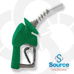 Green XS Pressure Activated Light Duty Diesel Automatic Nozzle, 3/4 Inch Inlet, Flow Limiter, 3-Notch Hold Open Clip. UL Listed. Green XS Pressure Activated Light Duty Diesel Automatic Nozzle, 3/4 Inch Inlet, Flow Limiter, 3-Notch Hold Open Clip. UL Listed.