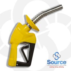 Yellow XS Pressure Activated Light Duty Diesel Automatic Nozzle, 3/4 Inch Inlet, Splash Guard, Without Hold Open Clip. UL Listed. Yellow XS Pressure Activated Light Duty Diesel Automatic Nozzle, 3/4 Inch Inlet, Splash Guard, Without Hold Open Clip. UL Listed.