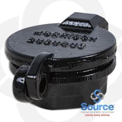 2 Inch Cast Iron Hinged Style Fill Cap Female Thread - Powder Coated Black 2 Inch Cast Iron Hinged Style Fill Cap Female Thread - Powder Coated Black
