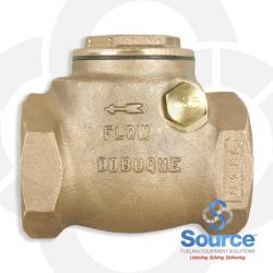 2 Inch Swing Check Valve - Threaded Brass With Thermal Expansion Relief At 25 Psi 2 Inch Swing Check Valve - Threaded Brass With Thermal Expansion Relief At 25 Psi