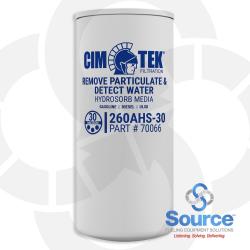 30 Micron Hydrosorb Particulate Removal And Water Detection Extended Spin-On Petroleum Dispenser Filter, 25 GPM Max Flow, 1-3/8 Inch-12 Thread (70066) 30 Micron Hydrosorb Particulate Removal And Water Detection Extended Spin-On Petroleum Dispenser Filter, 25 GPM Max Flow, 1-3/8 Inch-12 Thread (70066)