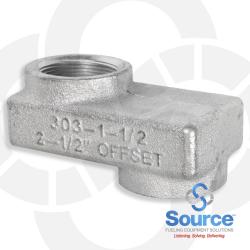 1-1/2 Inch Female NPT x 2-1/2 Inch Shorty Offset Adapter 1-1/2 Inch Female NPT x 2-1/2 Inch Shorty Offset Adapter