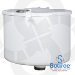 2 Inch 5 Gallon Male Threaded Spill Container With Drain Offset Coated White 2 Inch 5 Gallon Male Threaded Spill Container With Drain Offset Coated White