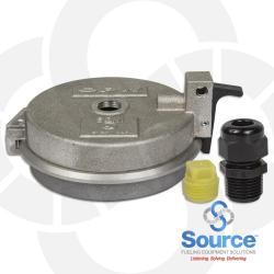 4 Inch Aluminum Tank Monitor Cap And Adapter 1/2 Inch Grommet 4 Inch Aluminum Tank Monitor Cap And Adapter 1/2 Inch Grommet