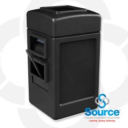 28 Gallon Square Waste Container With Windshield Service Center (Black) 28 Gallon Square Waste Container With Windshield Service Center (Black)