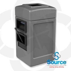 28 Gallon Square Waste Container With Wndshield Service Center (Gray) 28 Gallon Square Waste Container With Wndshield Service Center (Gray)