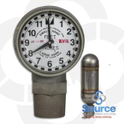 2 Inch EVR Clock Gauge With Female Threads And Drop Tube Float 2 Inch EVR Clock Gauge With Female Threads And Drop Tube Float