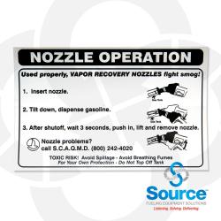 S.C.A.Q.M.D. Decal, 5 Inch x 3-1/2 Inch Nozzle Instruction Decal - Custom S.C.A.Q.M.D. Decal, 5 Inch x 3-1/2 Inch Nozzle Instruction Decal - Custom