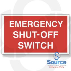 6 Inch X 10 Inch Decal - Single Faced - Fire Red Reverse On White - Emergency Shut-Off Switch 6 Inch X 10 Inch Decal - Single Faced - Fire Red Reverse On White - Emergency Shut-Off Switch