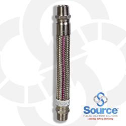 1 Inch Male X 1 Inch Male X 12 Inch Length Fire Shield Flex Connector - All Metal 1 Inch Male X 1 Inch Male X 12 Inch Length Fire Shield Flex Connector - All Metal