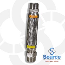 1-1/2 Inch Male X 1-1/2 Inch Male Swivel X 12 Inch Length Fire Shield Flex Connector - All Metal 1-1/2 Inch Male X 1-1/2 Inch Male Swivel X 12 Inch Length Fire Shield Flex Connector - All Metal