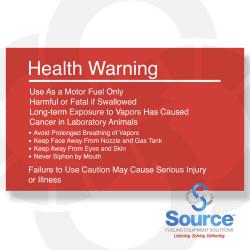 3 Inch X 5 Inch Decal - Single Faced - Health Warning 3 Inch X 5 Inch Decal - Single Faced - Health Warning