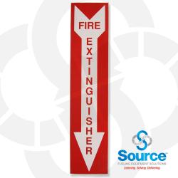 4 Inch X 18 Inch Decal, Red "Fire Extinguisher" Text On White Arrow With Red Background 4 Inch X 18 Inch Decal, Red "Fire Extinguisher" Text On White Arrow With Red Background